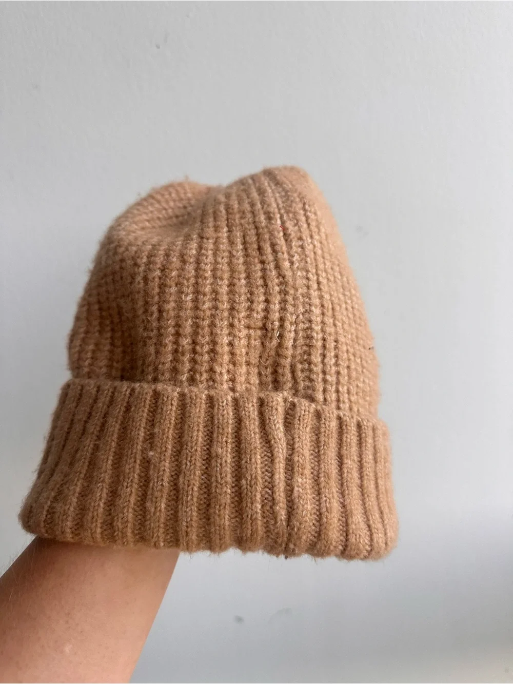 NWOT Free People Camel Tan Ribbed Knit Beanie